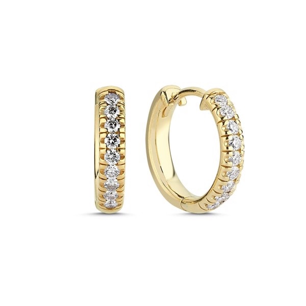 14 kt guld Diamond creols ørecreoler med i alt 0,27 ct diamanter Wesselton SI