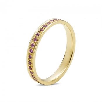 Diwa 14 kt rødguld Pink safir alliance ring, fra Nuran