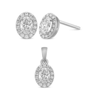 14 kt hvidguld Elvira smykkesæt med i alt 0,64 ct diamanter Wesselton SI