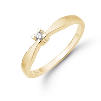 Aagaard 8 kt rødguld Eternity 4 grab fingerring med 1 x 0,03 ct Diamanter