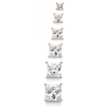 Smuk forgyldt ørestik I 3-8 mm med 4 grab med syntetisk cubic zirkonia.  fra Støvring Design