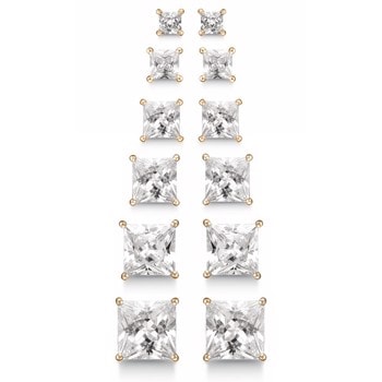 Smukke forgyldte ørestikker I 3-8 mm med 4 grab med syntetisk cubic zirkonia.  fra Støvring Design