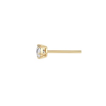 Forgyldt sølv ørestik med 6 mm zirkonia fra Støvring Design