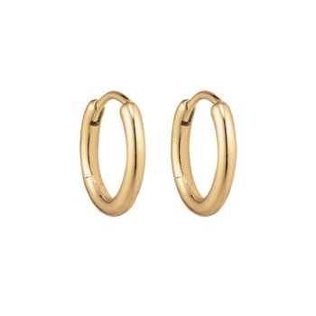 Smukke og enkle creol øreringe i forgyldt sterling sølv. 1,6 x 12 mm fra Støvring Design