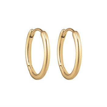 Smukke og enkle creol øreringe i forgyldt sterling sølv. 1,6 x 14 mm fra Støvring Design