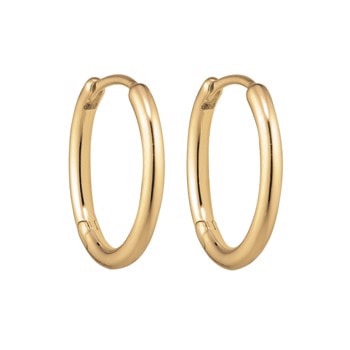 Smukke og enkle creol øreringe i forgyldt sterling sølv. 1,6 x 16 mm fra Støvring Design