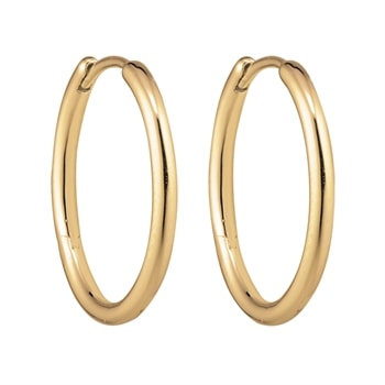 Smukke og enkle creol øreringe i forgyldt sterling sølv. 1,6 x 18 mm fra Støvring Design