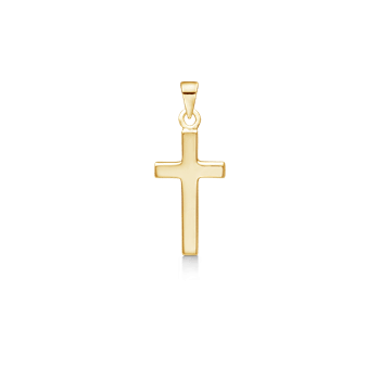 Kors vedhæng, forgyldt sølv, 10 x 18 mm fra Støvring Design