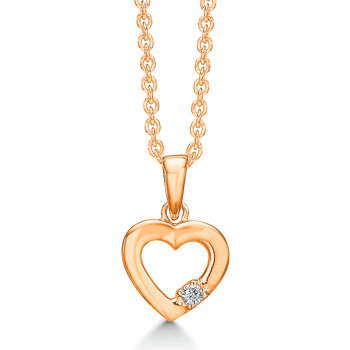 Hjertevedhæng med zirkonia i Forgyldt Sterling Sølv fra Støvring Design