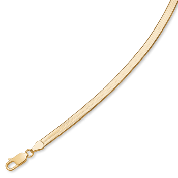 Forgyldt slange armbånd 4,5 mm bred og 18 cm lang