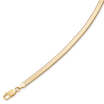 Forgyldt slange halskæde 4,5 mm bred og 42 cm lang