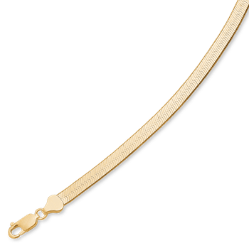 Forgyldt slange halskæde 5,4 mm bred og 42 cm lang