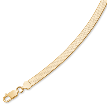 Forgyldt slange halskæde 7,0 mm bred og 42 cm lang