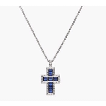 18 kt hvidguld Poesia vedhæng med total 0,82 ct Safir & Top Wesselton SI