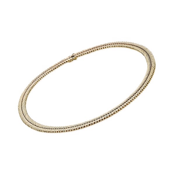 Geneve halskæde i 14 karat massivt guld, 50 cm og 1 række (7,5 mm)