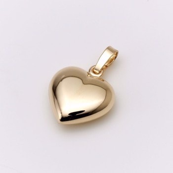 Guld & Sølv design 8 kt guld vedhæng, Hearts blank overflade,  måler 13 x 13 mm uden øsken