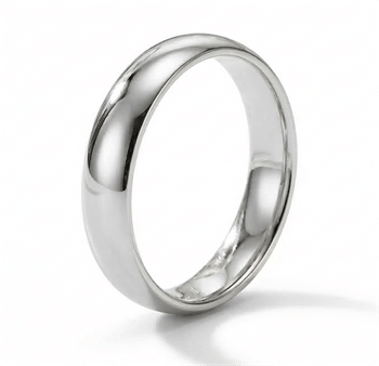 Nuran Classic 14 karat hvidguld 4,5 mm Vielsesring herre, CN1012