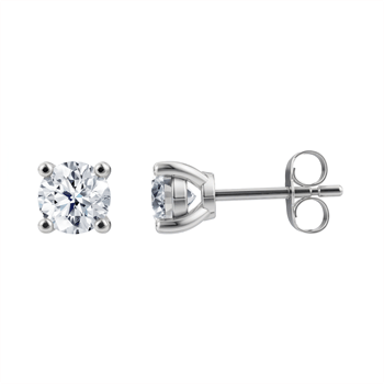 14 kt hvidguld Luxury Solitaire ørestikkere med i alt 1,00 ct Labgrown diamant Top Wesselston VS2