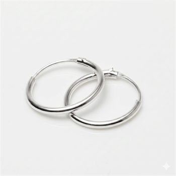 Sølv creol øreringe Ø 13 mm og 1,2 mm tykke