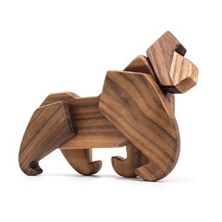 Fablewood Gorillaen-Junglens Konge-træ figur sammensat med magneter