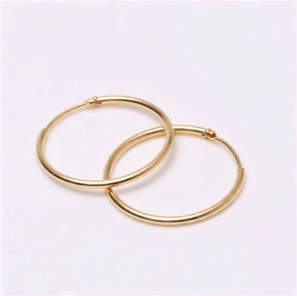 Creol Smykker små forgyldt sølv creoler 20 mm 925 sterling silver