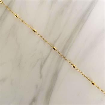 Guld & Sølv Design forgyldt sølv ankelkæde med kugler 24+3 cm