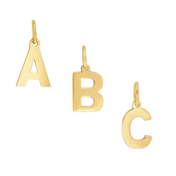 A-W, 14 kt Siersbøl bogstavs vedhæng, 9 x 6 mm.