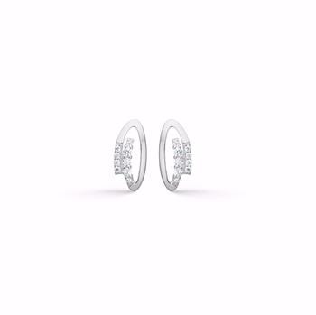 Guld & Sølv Design 925 sølv creoler med zirkonia 1 cm