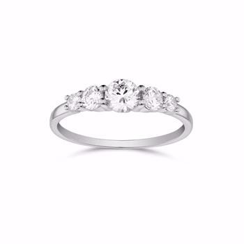 Guld & Sølv Design sølv zirkonia ring i rhodineret sølv