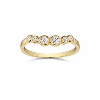 Guld & Sølv Design forgyldt ring med zirkonia i 925 sølv