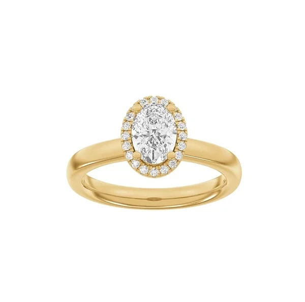 14 kt rødguld Halo Luxury by Siersbøl, med i alt 1,12 ct Top Wesselton / SI