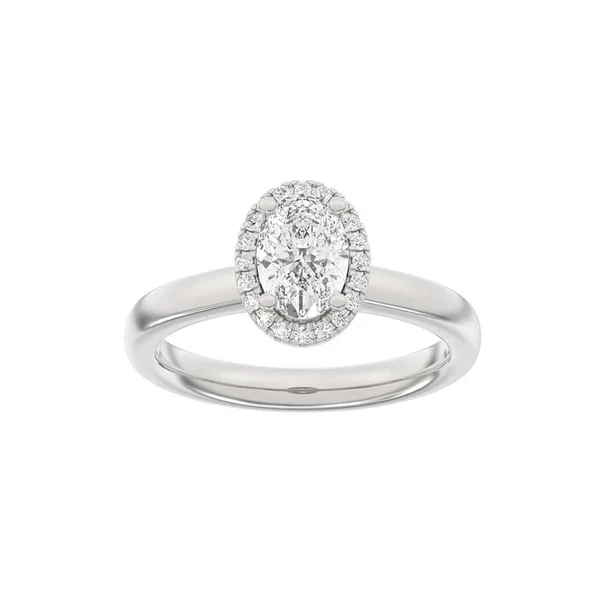 14 kt hvidguld Halo Luxury by Siersbøl, med i alt 1,12 ct Top Wesselton / SI