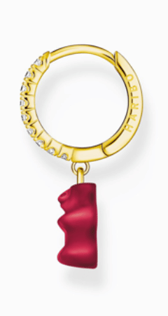 Thomas Sabo CR726-414-10 Gold single hoop earring w. red Goldbear Earring  (1 stk)