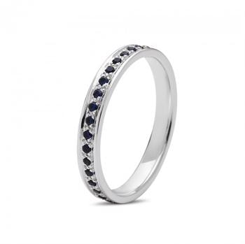 Diwa 14 kt hvidguld Blå safir alliance ring, fra Nuran