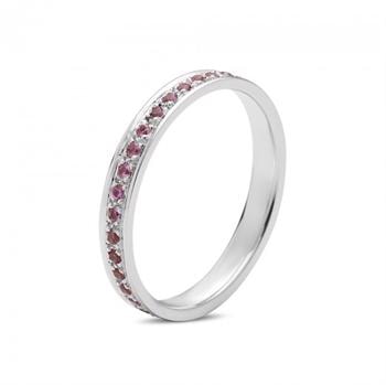 Diwa 14 kt hvidguld Pink safir alliance ring, fra Nuran