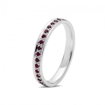 Diwa 14 kt hvidguld rød rubin alliance ring, fra Nuran