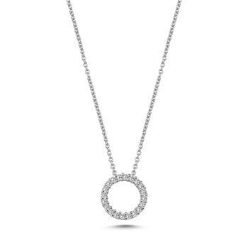 Nuran 14 kt hvidguld Ø 10,5 mm Cirkel Diamonds, med 20 stk 0,01 ct Wesselton / SI