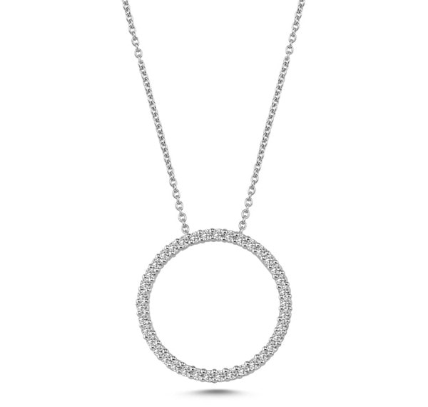 Nuran 14 kt hvidguld Ø 20 mm Cirkel Diamonds, med 38 stk 0,01 ct Wesselton / SI