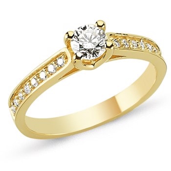 Bella 14 karat guld solitaire fra Nuran med 0,15 til 0,43 carat diamant