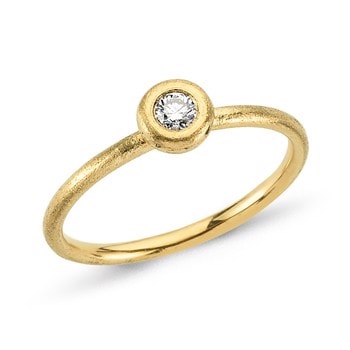 14 kt rødguld DOT ring med 1 stk 0,25 ct. diamant Wesselton SI