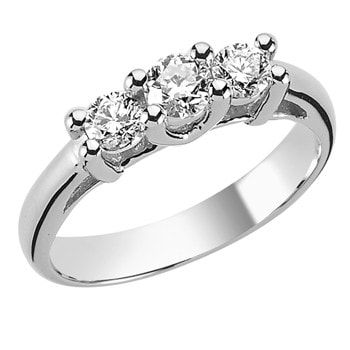 14 kt hvidguld fingerring, fra Tria serien med 1 x 0,08 ct & 2 x 0,04 ct Diamant Wesselton SI