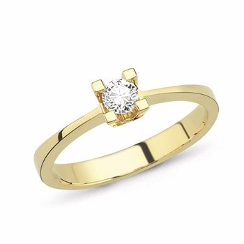 Star diamantring i 14 kt rødguld fra 0,03 ct til 0,50 ct