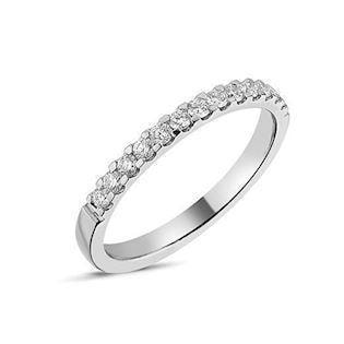 Memories by Nuran, 14 karat hvidgulds 2,25 mm ring med 13 x 0,02 ct brillanter, ialt 0,26 ct