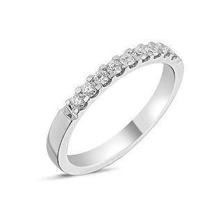 Memories by Nuran, 14 karat hvidgulds 2,5 mm ring med 9 x 0,03 ct brillanter, ialt 0,27 ct