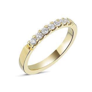 Memories by Nuran, 14 karat guld 2,6 mm ring med 7 x 0,04 ct brillanter, ialt 0,28 ct