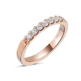 Memories by Nuran, 14 karat rosaguld 2,6 mm ring med 7 x 0,04 ct brillanter, ialt 0,28 ct