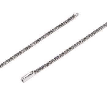 18 kt hvidgulds tennis armbånd med ca 80 stk 0,030 ct Sorte diamanter, 19 cm