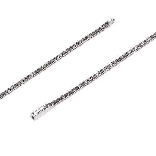 18 kt hvidgulds tennis armbånd med ca 80 stk 0,03 ct Sorte diamanter, 18 cm