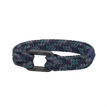 Pig & Hen Rustfrit stål Armbånd, Limp Lee, Ocean Camo flat rope med sort sejlerlås