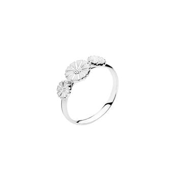 1x7,5 og 2x5 mm Lund Marguerit 925 Sterling sølv Fingerring